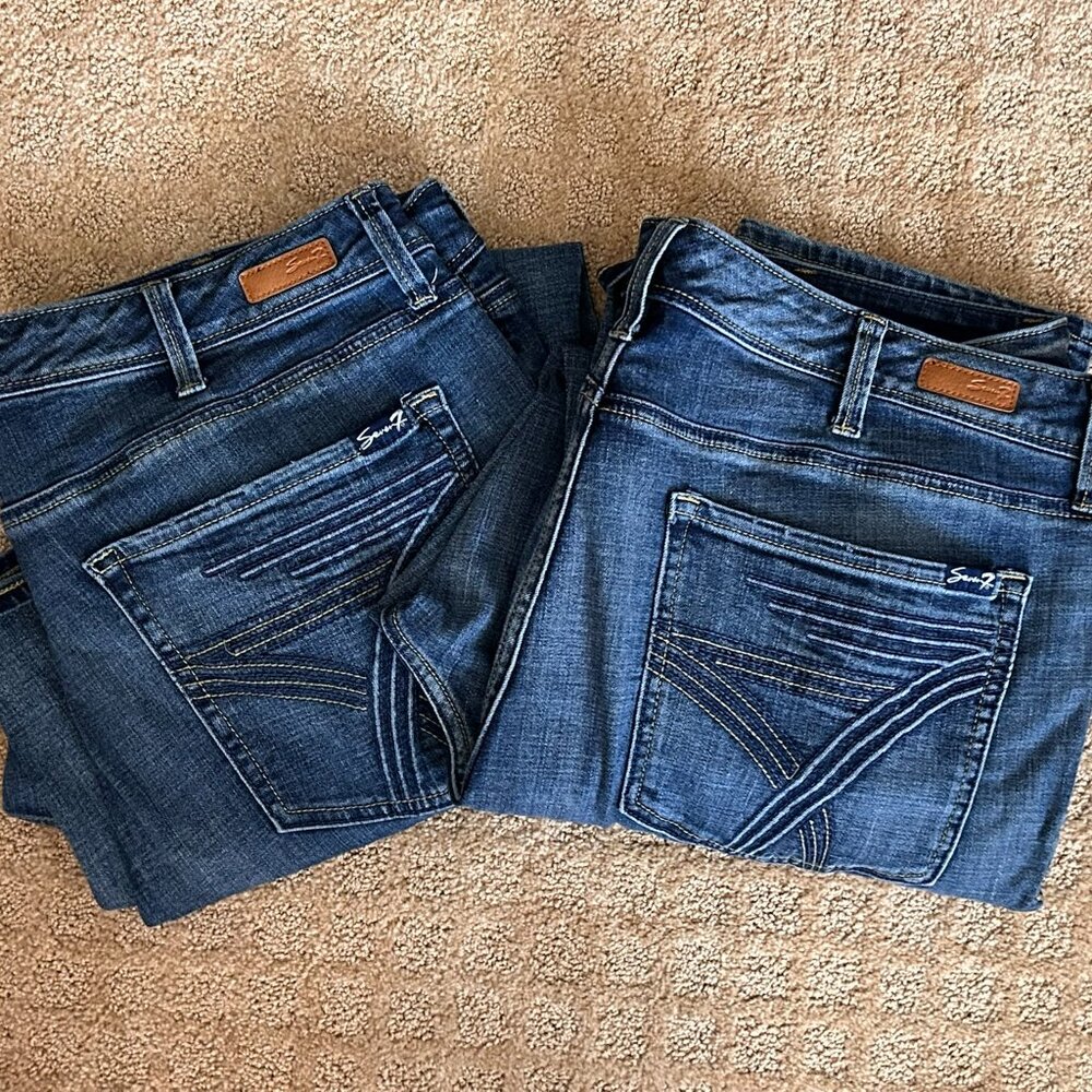 2 Pairs - SEVEN7 Size 22 Women’s Plus Size Straight Leg Jeans